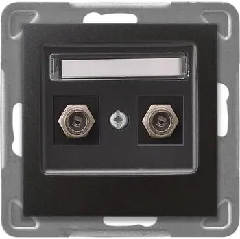 Elektrická zásuvka Anténní zásuvka nástěnná Ospel GPA-2YF/m/50 antracit