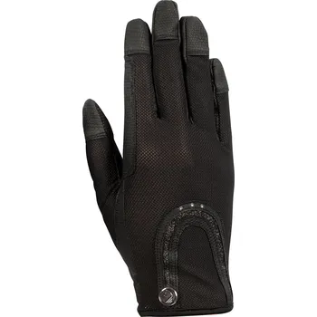 Jezdecké rukavice - HKM Amalfi -, černé/černé, XXL