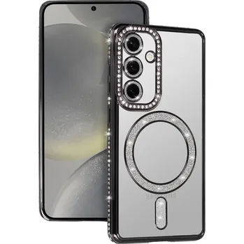 Pouzdro na mobilní telefon Zadní kryt Bling Magsafe pro Samsung A56 5G černý
