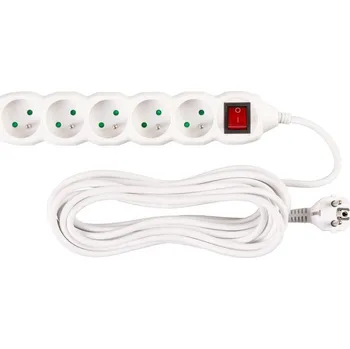 Napájecí kabel Kabel DG-F805BK 07,00 m, prodlužovací, 5 zásuvek + vypínač