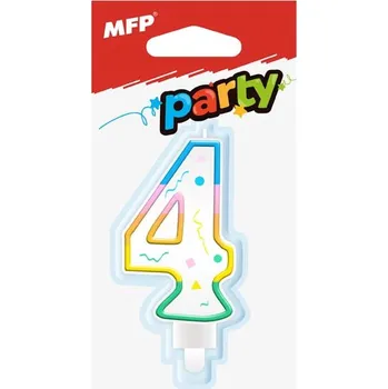 Dortová svíčka dortová svíčka č. 4 duhová 8800057 UNIPAP