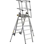 Plošinový vozík FlexxStep z hliníku, 4 příčle, pracovní výška až cca 3,02 m