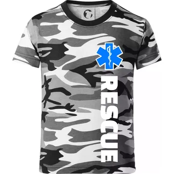 Chlapecké tričko Rescue - pro záchranáře - Dětské maskáčové triko - 146 cm/10 let ( Šedý maskáč )