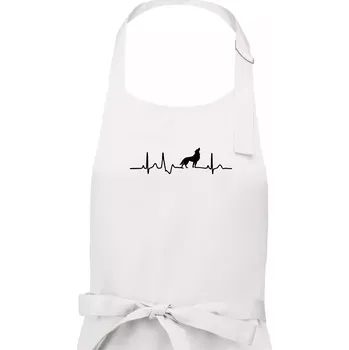 Kuchyňská zástěra Vlk ekg - Dámská zástěra na vaření - Univerzální velikost ( Bílá )