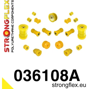 Silentblok nápravy 036108A: Strongflex Kompletní sada silentbloků pro zavěšení varianta SPORT 21mm 12mm 031195 - 031525 x 2 4 x 031314 standard bush