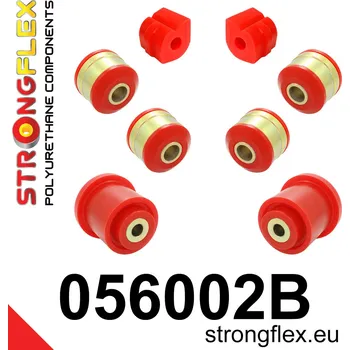 Silentblok nápravy 056002B: Strongflex Sada silentbloků předního zavěšení a zadního nosníku 18mm