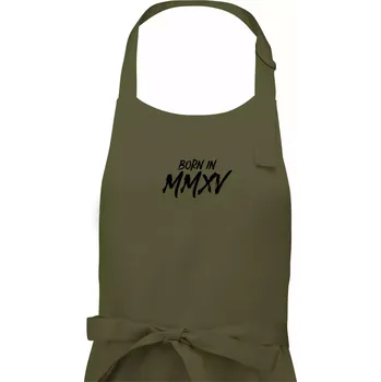 Kuchyňská zástěra Born in - Římské číslo 2015 - Dámská zástěra na vaření - Univerzální velikost ( Khaki )