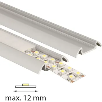 LED páska McLED ML-761.017.02.2 Přisazený hliníkový profil PX, 30x7 mm, čirý difuzor, komplet, 2 m