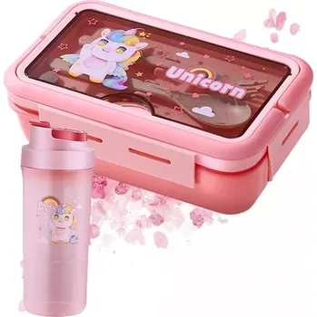 Svačinový box Dětský obědový box s lahví na vodu Fauna