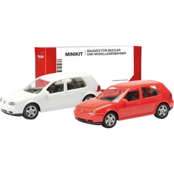 Modelová železnice Herpa 013956 H0 model osobního automobilu Volkswagen Golf IV 4-dvířkový, červený a bílý