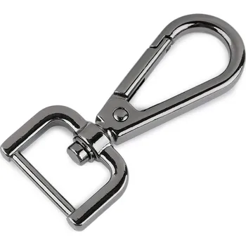 Galanterie Kovová karabina otočná, průvlek 20 mm, barva 2 nikl černý