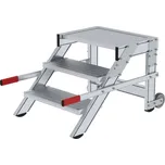 Schůdky z hliníku, pojízdné, třístupňové, šířka schůdku 600 mm