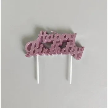 Dortová svíčka Dortisimo Svíčka Happy Birthday růžová