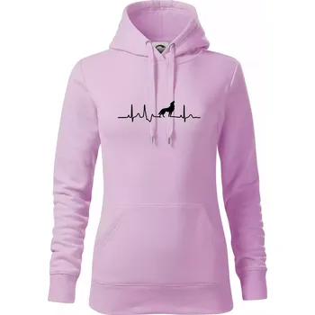 Dámská mikina Vlk ekg - Mikina dámská Cape s kapucí - XS ( Orchid )