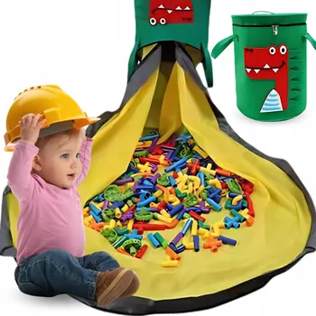 Úložný box Vak Na Hračky 2v1 Podložka 150 cm Uzamykatelná nádoba Velký koš pro dítě