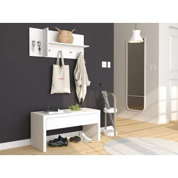 Zahradní lavice Casarredo Sestava lavice s věšákem FELIX bílá mat