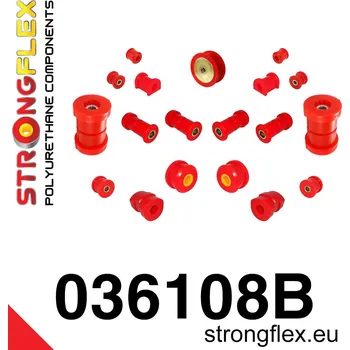Silentblok nápravy 036108B: Strongflex Kompletní sada silentbloků pro zavěšení 27mm 14mm 031369 - 031525 x 2 4 x 031314 standard bush