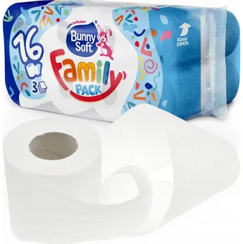 Toaletní papír Suchý toaletní papír bez vůně Bunny Soft 16 ks