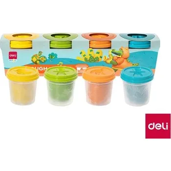 Modelovací hmota Plastelína měkká kelímek 4 x 113g DELI EY004