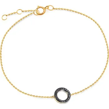 Náramek Zlatý náramek s černými brilianty karma IZBR329BN + dárkové balení LUXUS zdarma