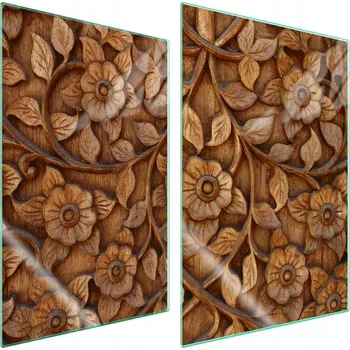 Obraz Skleněná ochranná deska na sporák 2x35x52 Dřevo