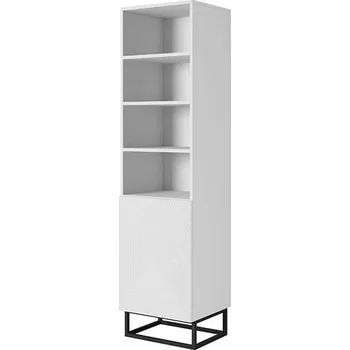 regál Regál Asha 50 na kovovém podstavci - Meble Bogart Bílý Mat 50x190 cm