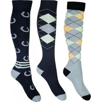 Jezdecké oblečení Jezdecké podkolenky-sada 3ks HKM, 39-42 - Šedá