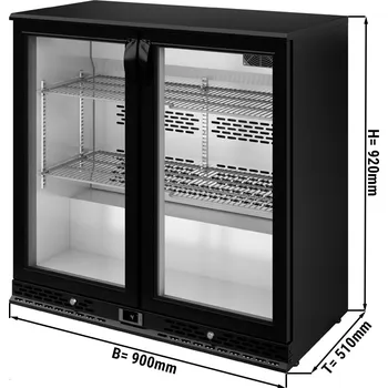 Lednice G.Gastro Chladicí barové stoly na nápoje 220L - 2 skleněné dveře