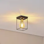 SIGMA Stropní světlo Vox, černé/zlaté, hranaté, 1-světelný, ocel černá, zlatá 1 x 15 W LED - Doprava zdarma