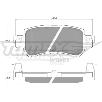 Brzdová destička Sada brzdových destiček, kotoučová brzda TOMEX Brakes TX 17-26