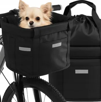 Košík na láhev Přední košík na kolo MEMFLOW nylonový černý 10 l nosnost 6 kg na řídítka