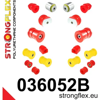 Silentblok nápravy 036052B: Strongflex Kompletní sada polyuretanových silentbloků pro zavěšení 22mm 18mm 031167 4 x 031314 standard bush