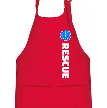 Kuchyňská zástěra Rescue - pro záchranáře - Dětská zástěra na vaření - Univerzální velikost ( Červená )