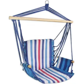 Křeslo Sedco Houpací křeslo Relax s výplní, modro-bilá, 100 kg