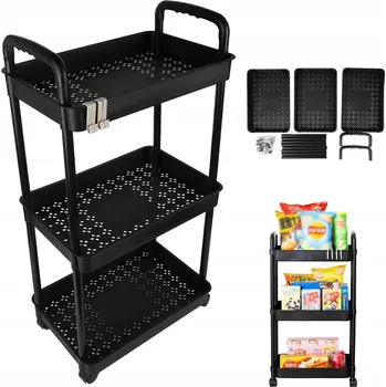 Vrták WÓZEK NA KÓŁKACH PRO SKLADOVÁNÍ STOJAN ORGANIZÉR POLICE 3-PATROVÝ