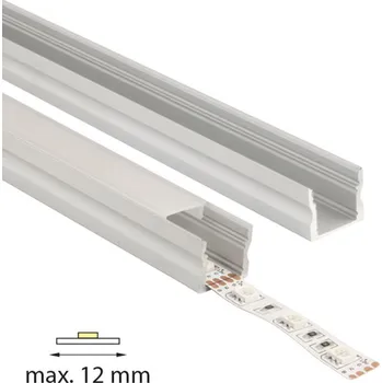 LED páska McLED ML-761.007.43.2 Přisazený hliníkový profil PS, 17x15 mm, čirý difuzor, komplet, 2 m