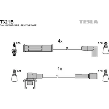 Zapalovací kabel Sada kabelů pro zapalování TESLA T321B