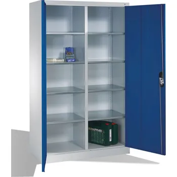Skříňka na nářadí Dílenská skříň typ Cabo, 10 polic, Š 1200, H 500, V 1950 mm, šedo-modrá