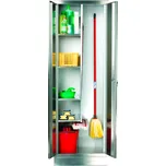 Nerezová úklidová skříň Inox, s příčkou, š 600 mm, h 500 mm, v 1800 mm