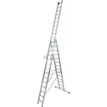 Výsuvný univerzální žebřík z hliníku, 3 x 14 příček