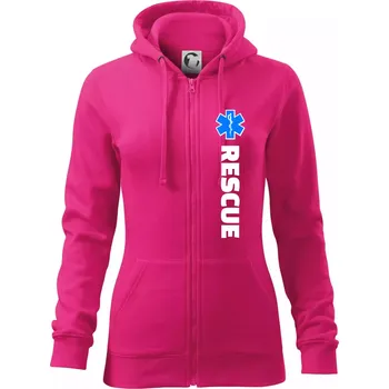 Dámská mikina Rescue - pro záchranáře - Dámská mikina trendy zipper s kapucí - M ( Purpurová )