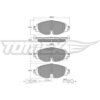 Brzdová destička Sada brzdových destiček, kotoučová brzda TOMEX Brakes TX 16-97