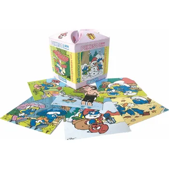 Pexeso AKIM Hra Pexeso otevři a hraj Šmoulové v ozdobné krabičce | AS146