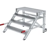 Schůdky z hliníku, pojízdné, čtyřstupňové, šířka schůdku 1000 mm