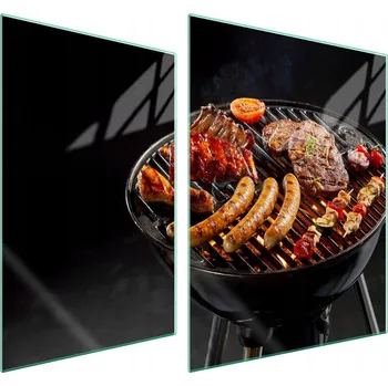 Obraz Skleněná ochranná deska na sporák 70x52 Grill