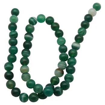 Dětské navlékací korálky Achát zelený 6 mm (návlek 60 - 63 korálků)