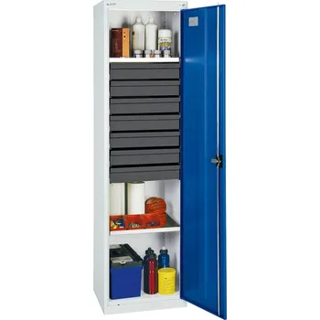 Skříňka na nářadí Dílenská skříň Professional 3000, 5 zásuvek, 7 zásuvek, 2 vany, šedo-modrá, š 500 mm