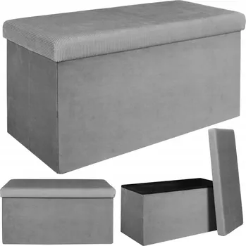 Taburet Šedý čalouněný Taburet HowHomely