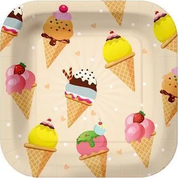 Talíř Talíř, zmrzlinový vzor, papír, 23 cm, 6 ks/balení, PPS1001600 ,balení 6 ks 561911