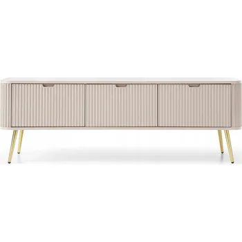 Komoda Moderní TV komoda kašmír RTV 168 cm s možností zlatých nebo černých nožiček